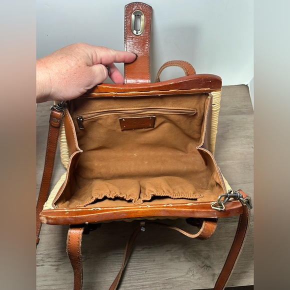 Patricia Nash Marcianise Satchel Spins Wicker Collection Basket Purse. - Picture 7 of 11